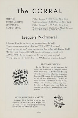 Notice of Meetings, January 1959