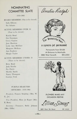 Nominating Committee Slate, June 1959