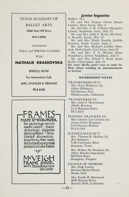 Membership Notes, November 1960