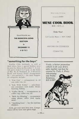 Menu Cook Book Advertisement, December 1960