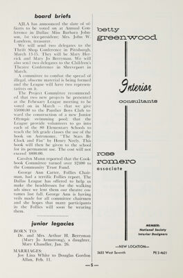 Junior Legacies, March 1961