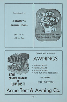 Acme Tent & Awning Co. Advertisement, October 1962