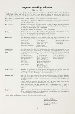 Regular Meeting Minutes, June 1963