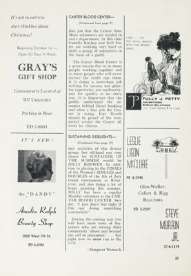 Amelia Ralph Beauty Shop Advertisement, October 1963