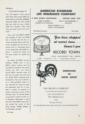 American Standard Life Insurance Company Advertisement, November 1965
