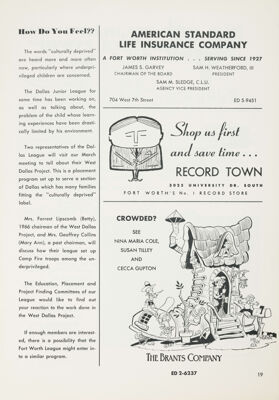 American Standard Life Insurance Company Advertisement, March 1966