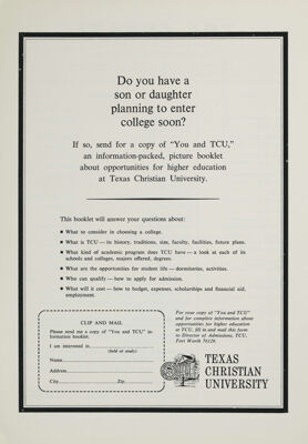 Texas Christian University Advertisement, December 1967