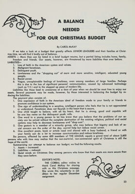 A Balance Needed for Our Christmas Budget