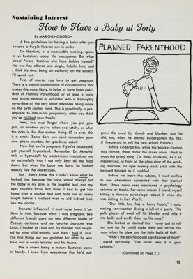 Sustaining Interest: How to Have a Baby at Forty, February 1967