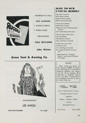 Acme Tent & Awning Co. Advertisement, February 1967