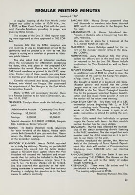 Regular Meeting Minutes, February 1967