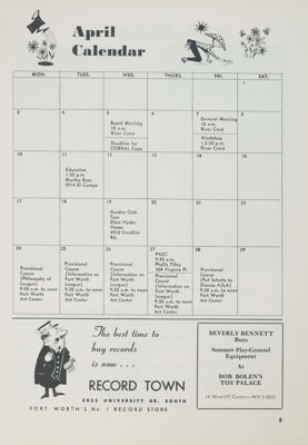 April Calendar, April 1967