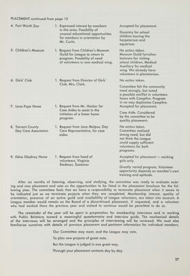 Placement Committee, April 1967, Continued
