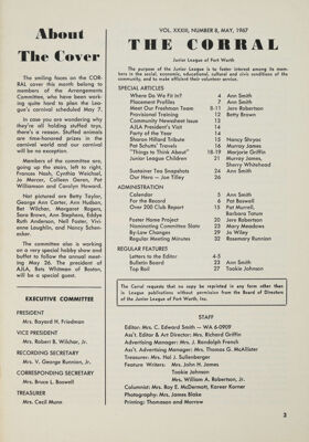The Corral, Vol. XXXIII, No. 8, May 1967 Table of Contents
