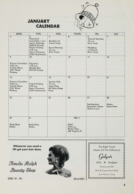 January Calendar, January 1967
