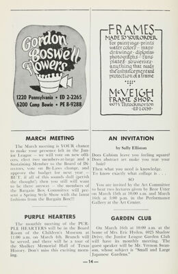 An Invitation, March 1960