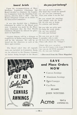 Acme Tent & Awning Co. Advertisement, April 1961