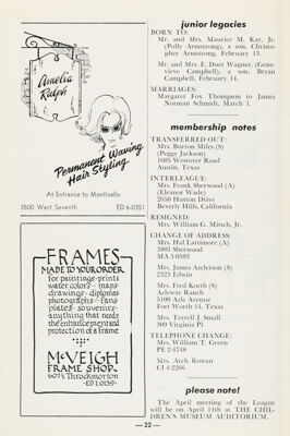 Membership Notes, April 1961