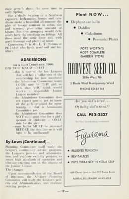 Admissions, March 1960