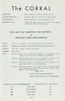 Notice of Meetings, March 1959