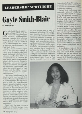 Leadership Spotlight: Gayle Smith-Blair, Spring 1997