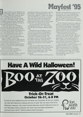 Boo at the Zoo Advertisement, Fall 1995