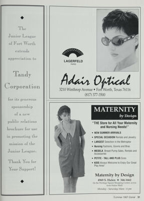 Adair Optical Advertisement, Summer 1997
