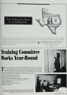 Training Committee Works Year-Round