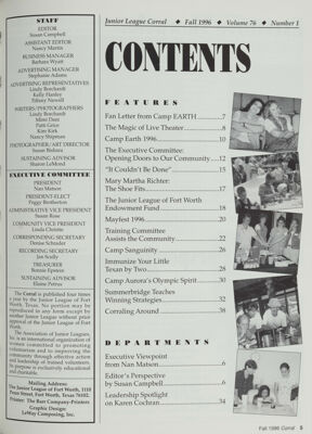 The Corral, Vol. 76, No. 1, Fall 1996 Title Page