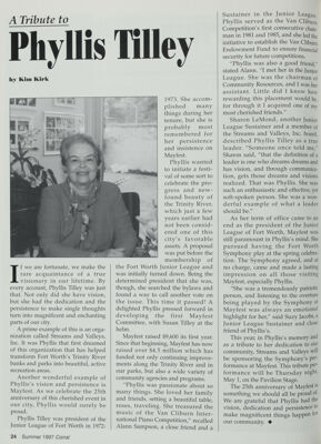 A Tribute to Phyllis Tilley