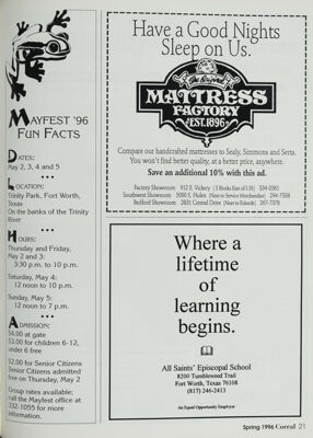 All Saints' Episcopal School Advertisement, Spring 1996
