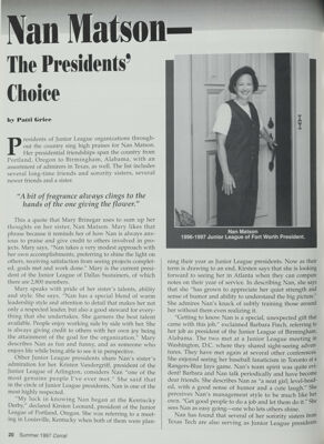 Nan Matson - The Presidents' Choice