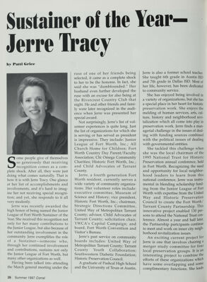 Sustainer of the Year - Jerre Tracy