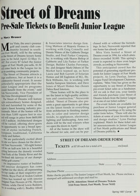 Street of Dreams: Pre-Sale Tickets to Benefit Junior League