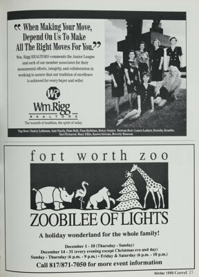 Zoobilee of Lights Advertisement, Winter 1995