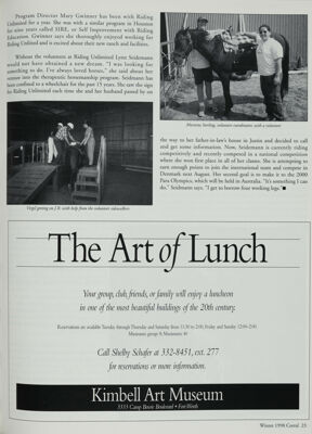 Kimbell Art Museum Advertisement, Winter 1998
