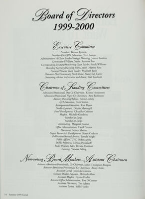 Board of Directors, 1999-2000