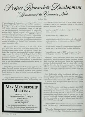 May Membership Meeting, Summer 1999
