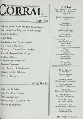 The Corral, Vol. 80, No. 4, Summer 2001 Title Page