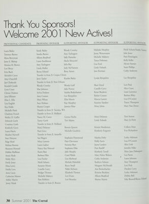 Thank You Sponsors! Welcome 2001 New Actives!