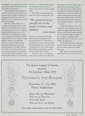 Junior League of Austin Christmas Affair Advertisement, Fall 1999