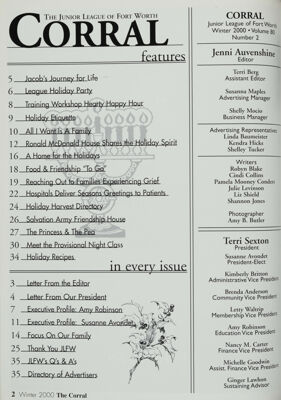 The Corral, Vol. 80, No. 2, Winter 2000 Title Page