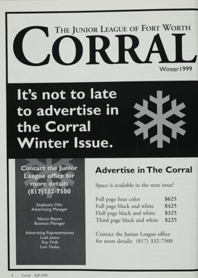 Advertise in The Corral, Fall 1999
