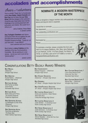 Accolades and Accomplishments, September 2002