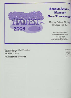 Second Annual Mayfest Golf Tournament Advertisement, September 2002
