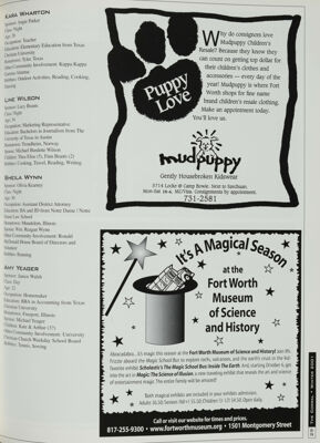Fort Worth Museum of Science and History Advertisement, Winter 2001
