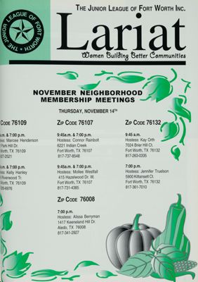 November Neighborhood Membership Meetings, November 2002