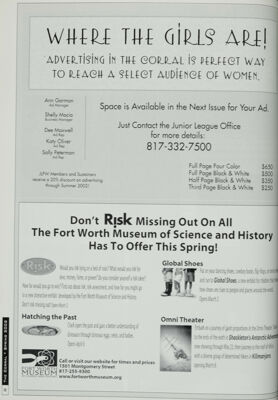 Fort Worth Museum of Science and History Advertisement, Spring 2002
