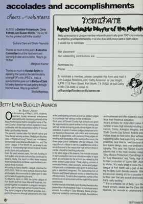 Accolades and Accomplishments, September 2003