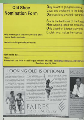 Old Shoe Nomination Form, March 2004